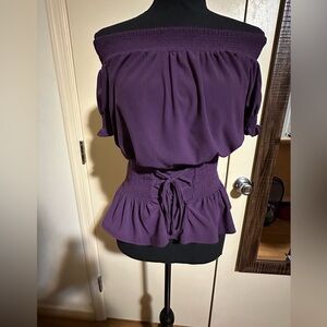 Chic Off-Shoulder Purple Blouse